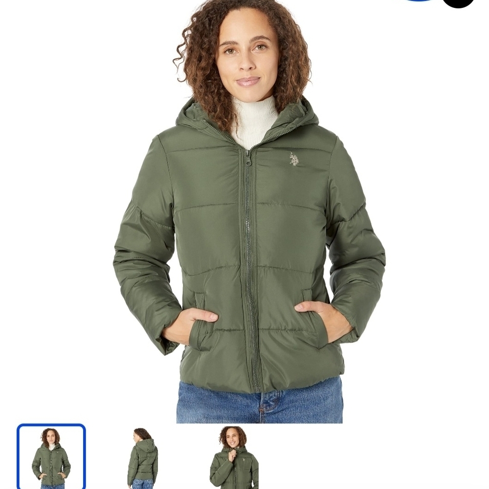 Green Hooded Puffer Coat